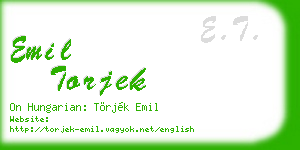 emil torjek business card
